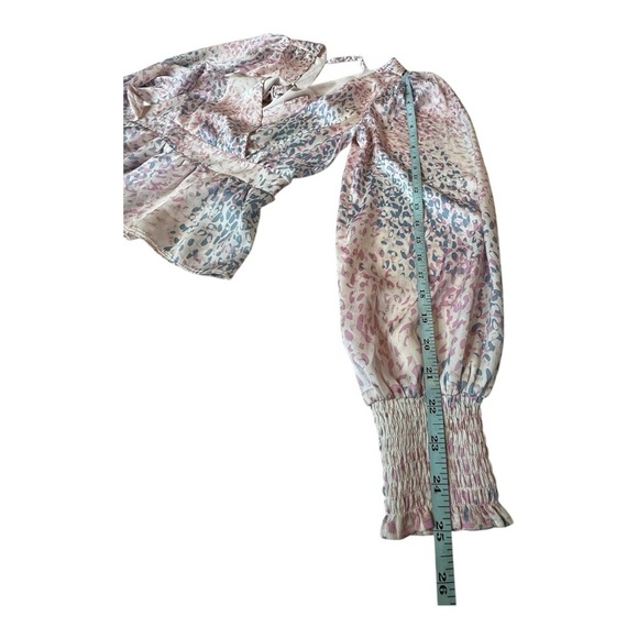 Express Floral Frenzy Pastel Smock Waist Ruffle Balloon Sleeve Mini Dress & Top - Picture 9 of 16